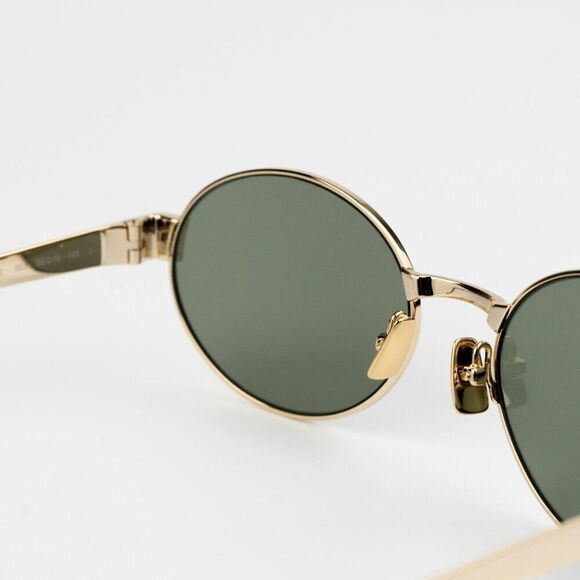 NEW Saint Laurent SL692 003 Gold Green Oval Women Sunglasses main image 5